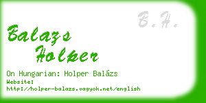 balazs holper business card