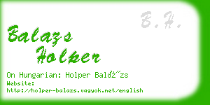 balazs holper business card